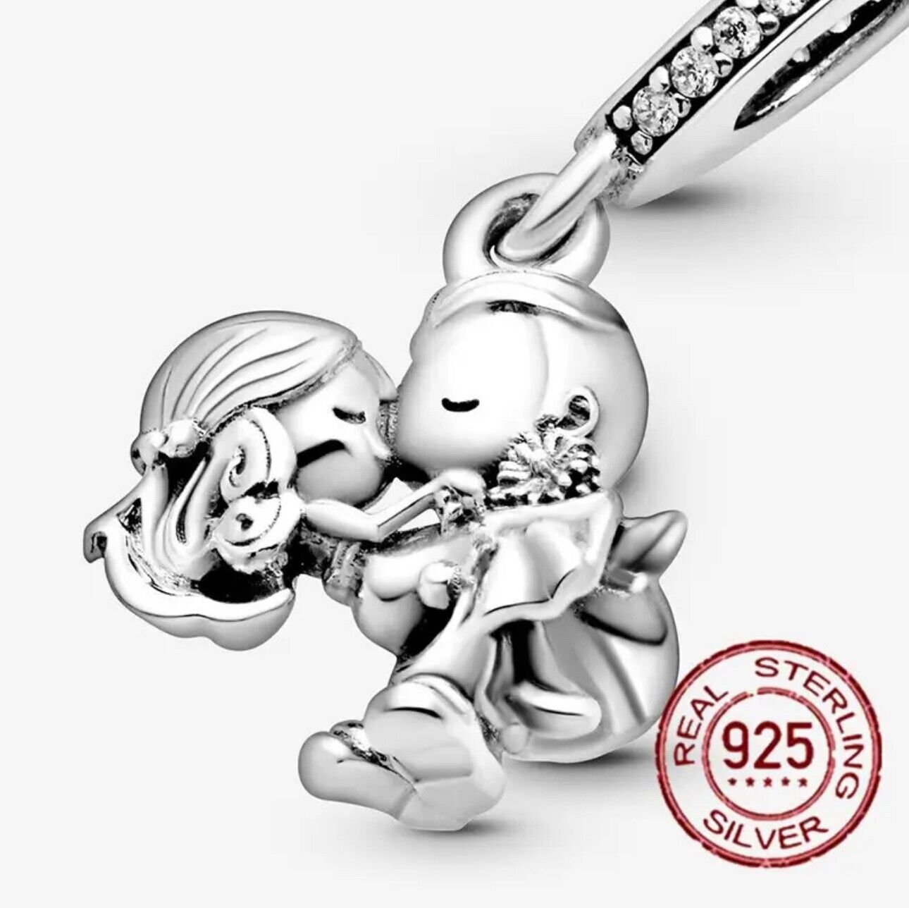 Boy Girl Newly - Weds Heart Dangle Charm - bellissi