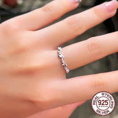 Butterflies & Zircon Silver Ring - bellissi