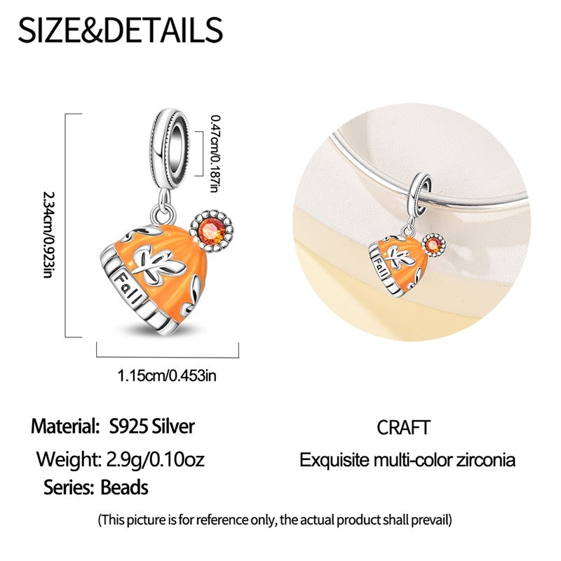 Pumpkin Leaves Dangle Charm