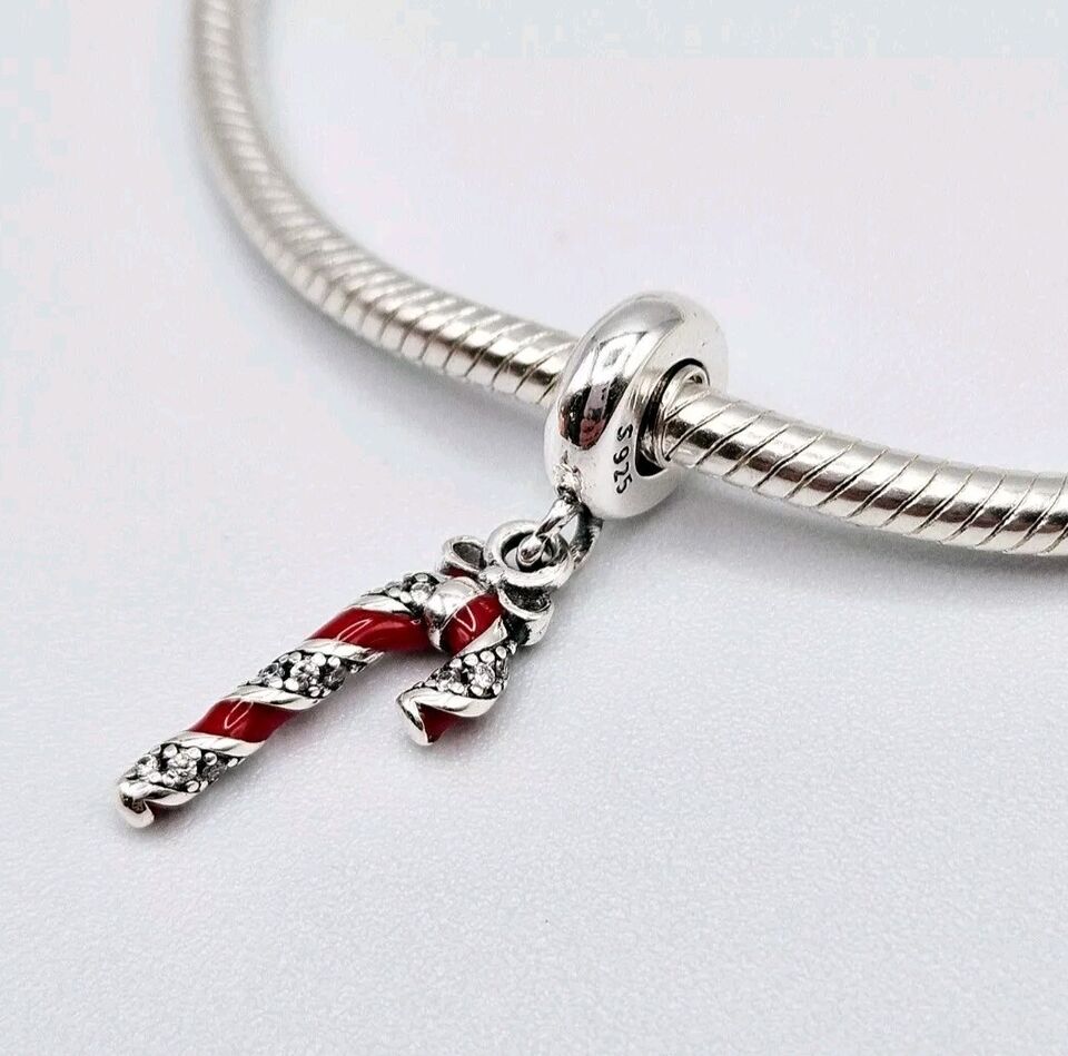 Candy Cane Dangle Charm - bellissi