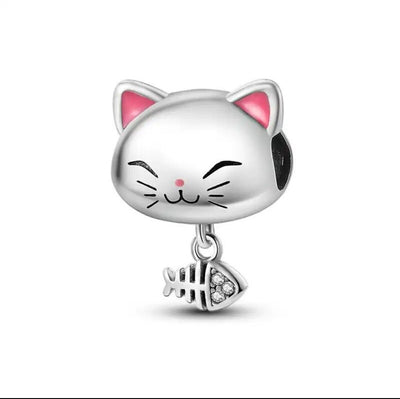 Cat Dangle Fish Bones Charm - bellissi