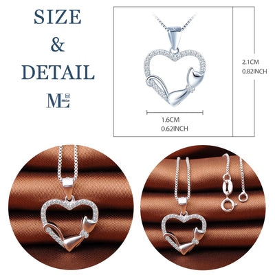 Cat on the Heart Necklace - bellissi