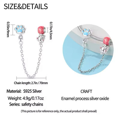Cat & Paw Print Dangle Charm - bellissi