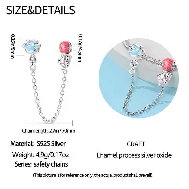 Cat & Paw Print Dangle Charm - bellissi