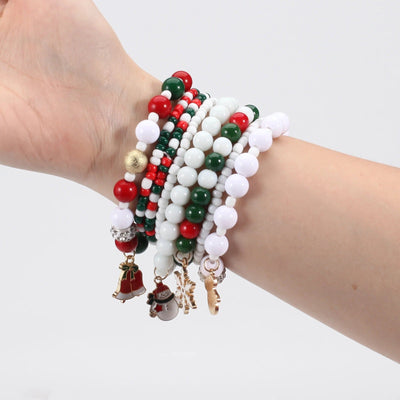 Christmas Beaded Stretch Bracelet - bellissi