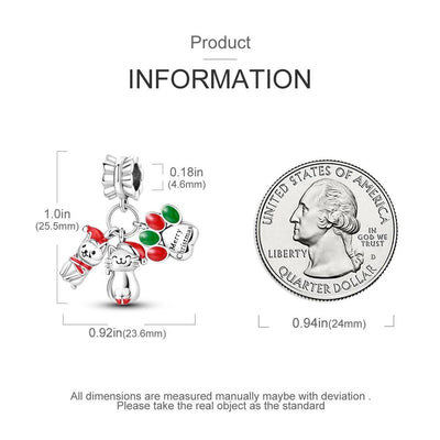Christmas Cat Paw Print Charm - bellissi
