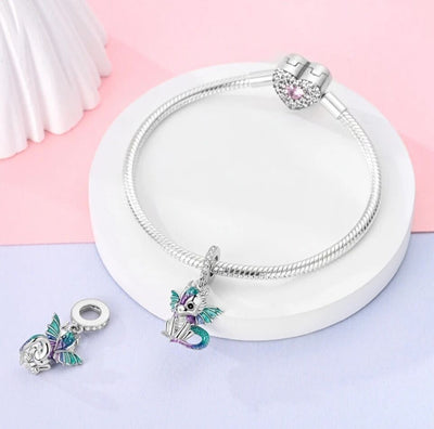 Colourful Dragon Dangle Charm - bellissi