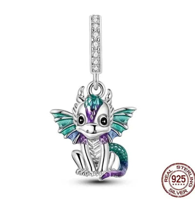 Colourful Dragon Dangle Charm - bellissi