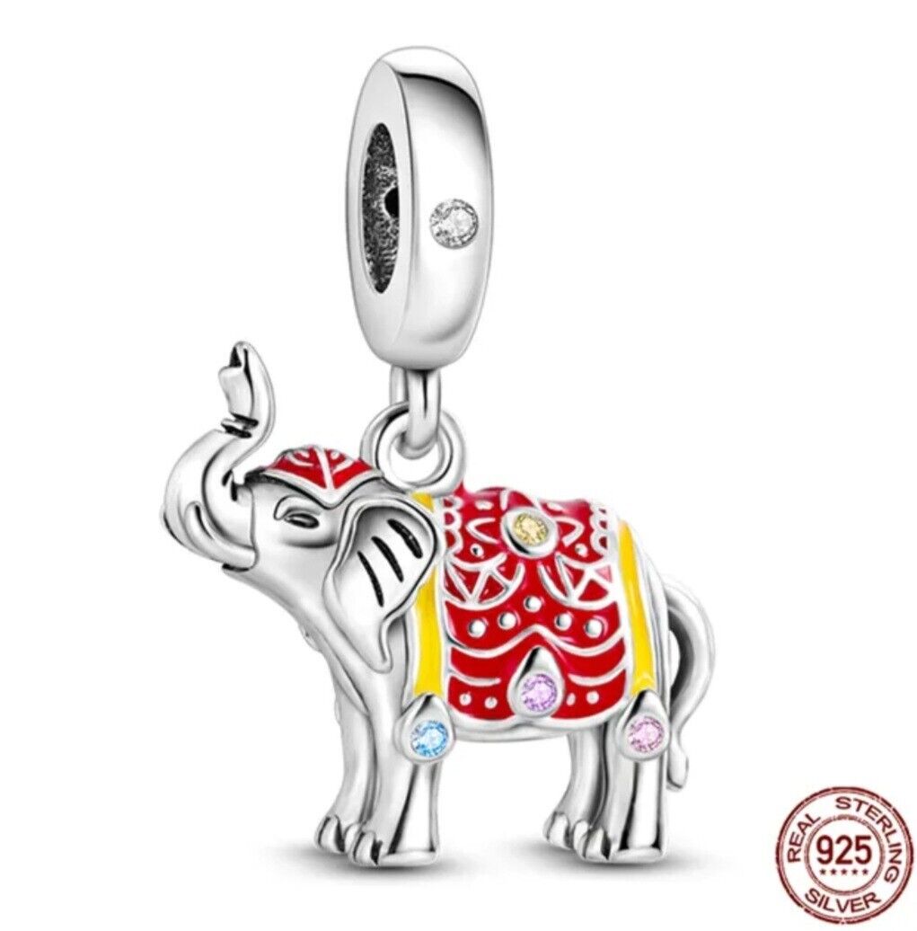 Colourful Lucky Elephant Dangle Charm - bellissi