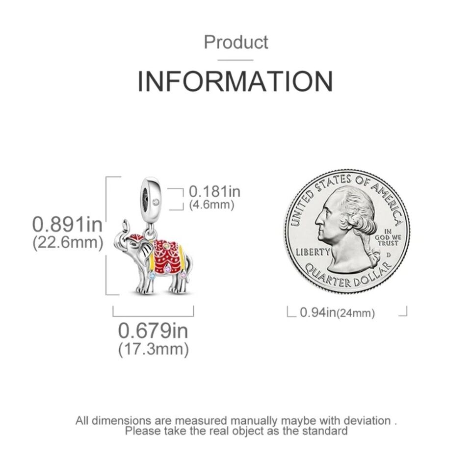 Colourful Lucky Elephant Dangle Charm - bellissi