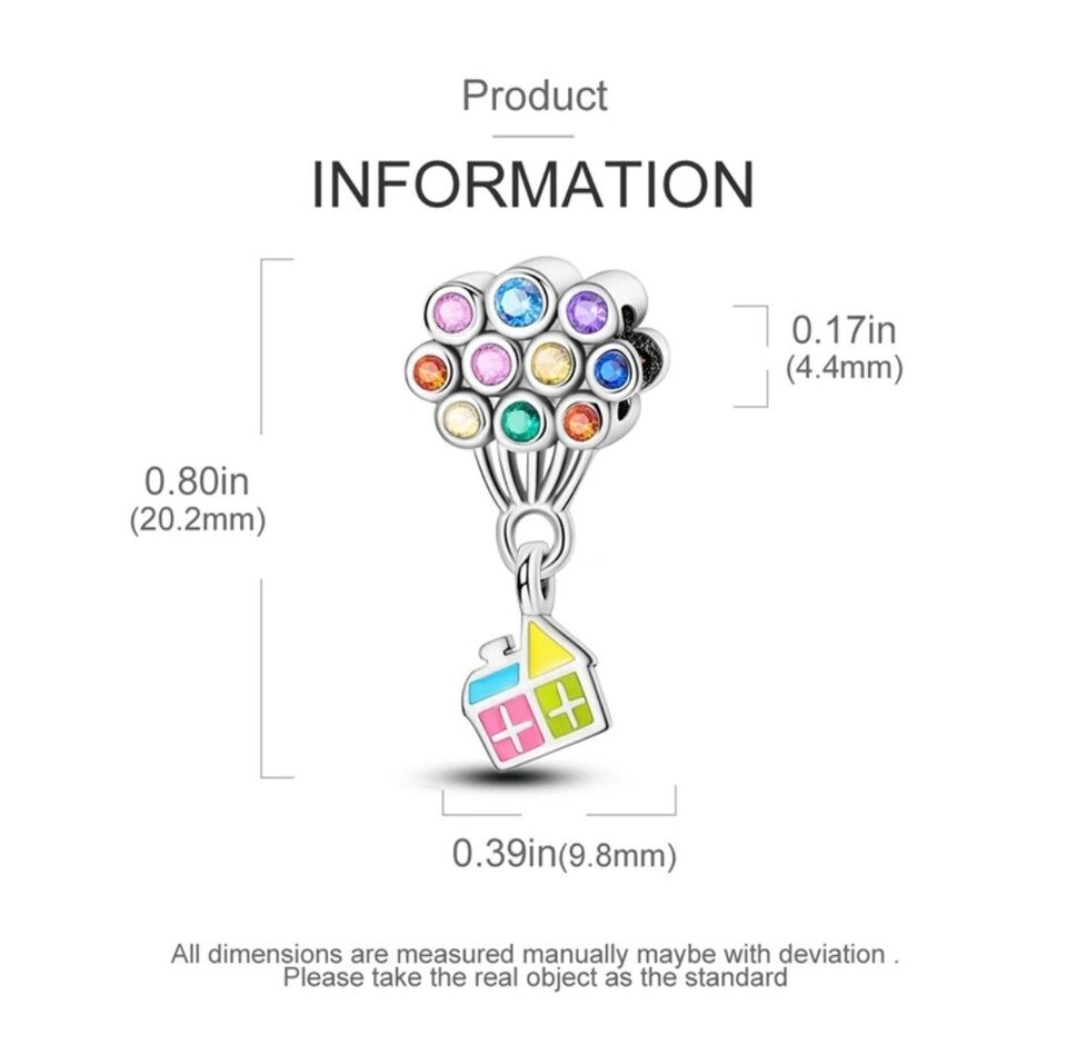 Colourful Zirconia Balloon & House Charm - bellissi