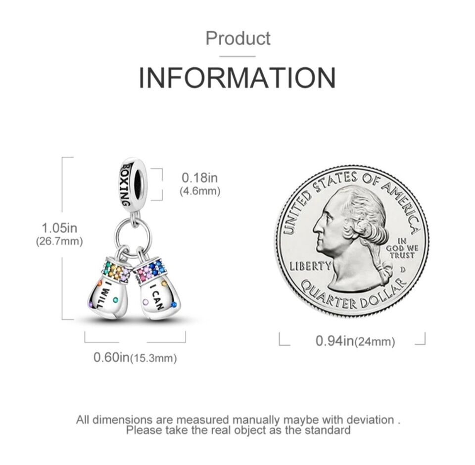 Colourful Zirconia Boxing Gloves Dangle Charm - bellissi