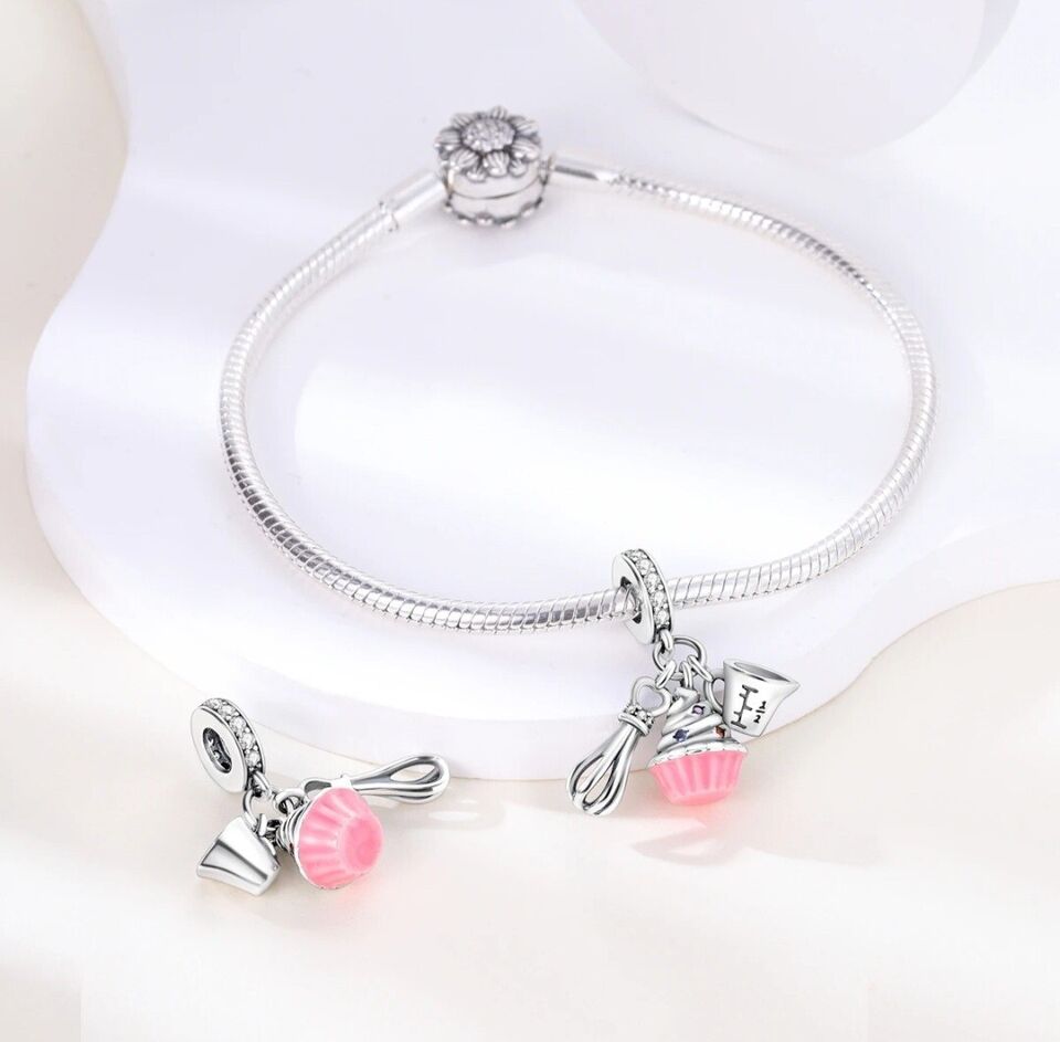 Colourful Zirconia Cupcake Muffin Charm - bellissi