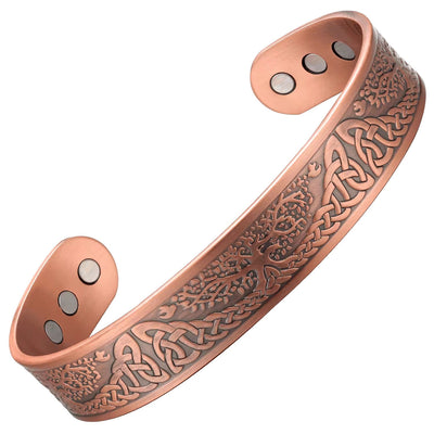 Copper Magnetic Celtic Tree of Life Cuff Bracelet - bellissi