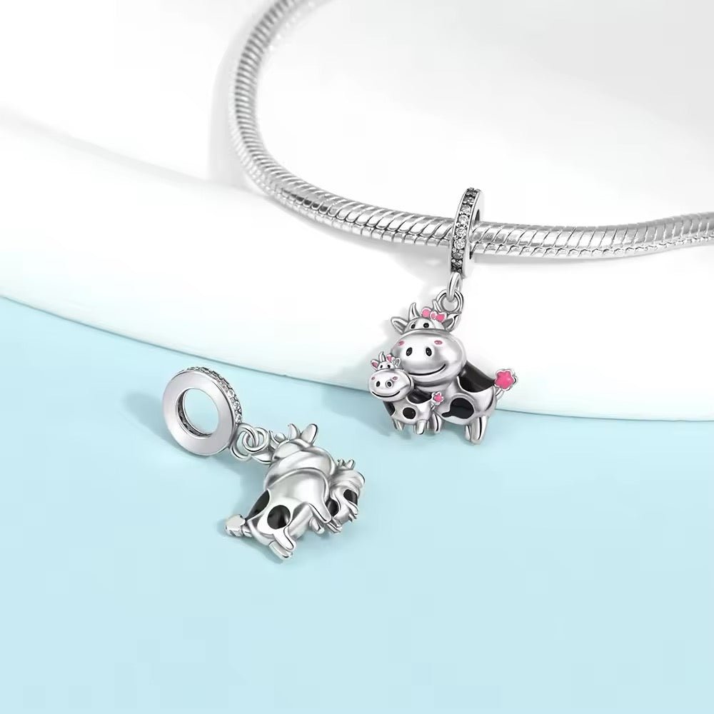 Cow with Baby Dangle Charm - bellissi
