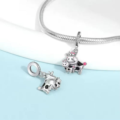 Cow with Baby Dangle Charm - bellissi