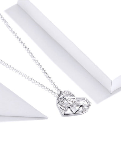 Crystal Faceted Heart Necklace - bellissi