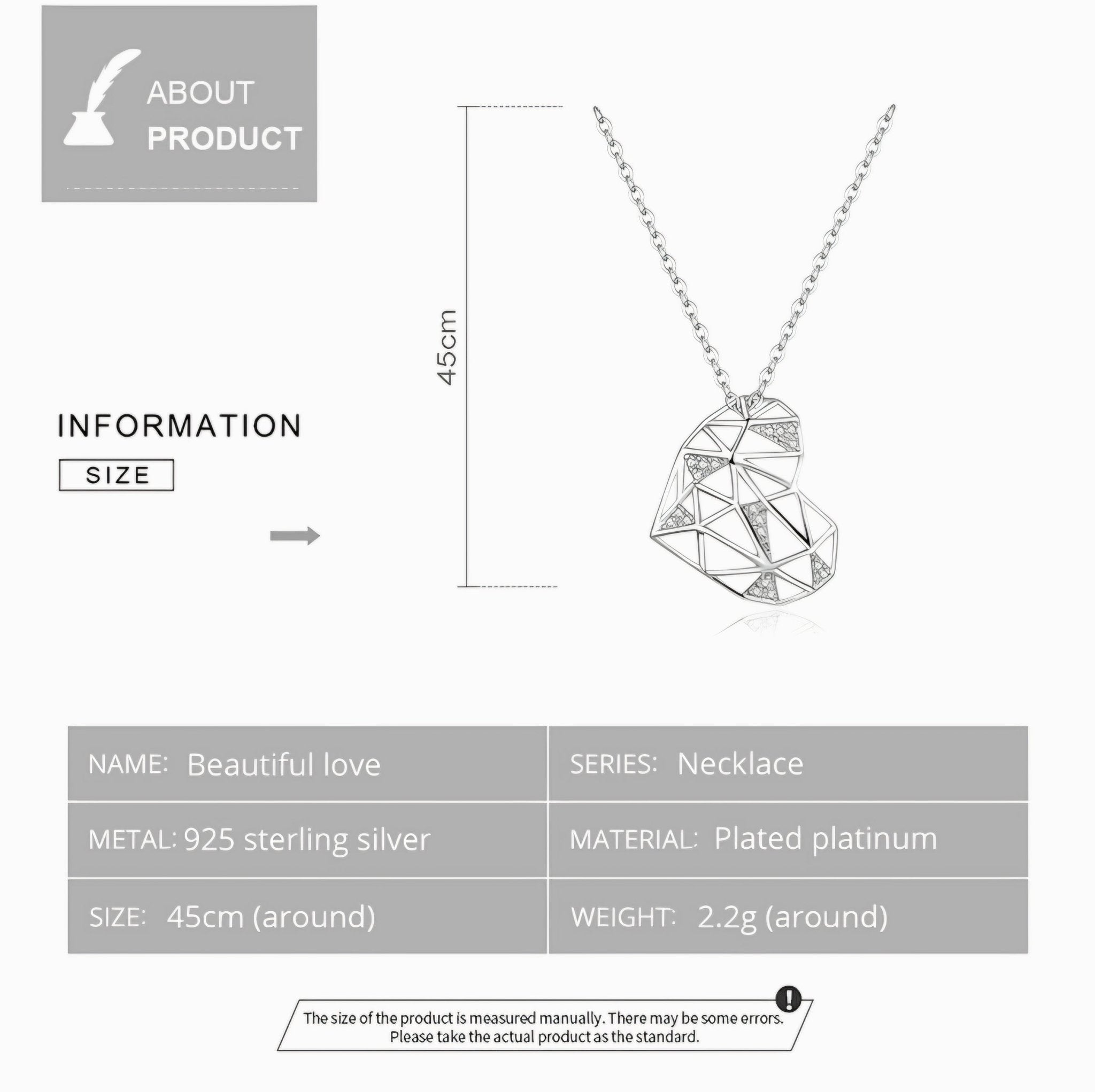 Crystal Faceted Heart Necklace - bellissi