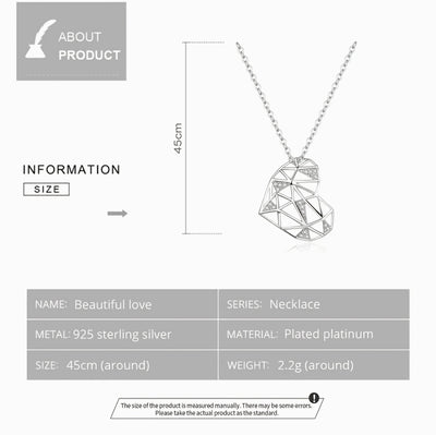 Crystal Faceted Heart Necklace - bellissi