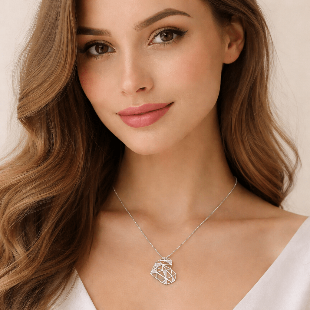 Crystal Faceted Heart Necklace - bellissi