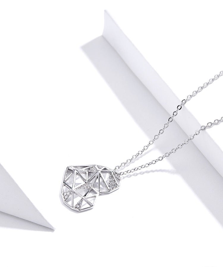 Crystal Faceted Heart Necklace - bellissi