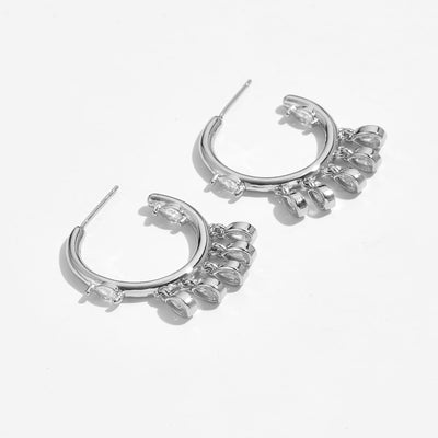 Crystal Hoop Drop Earrings - bellissi