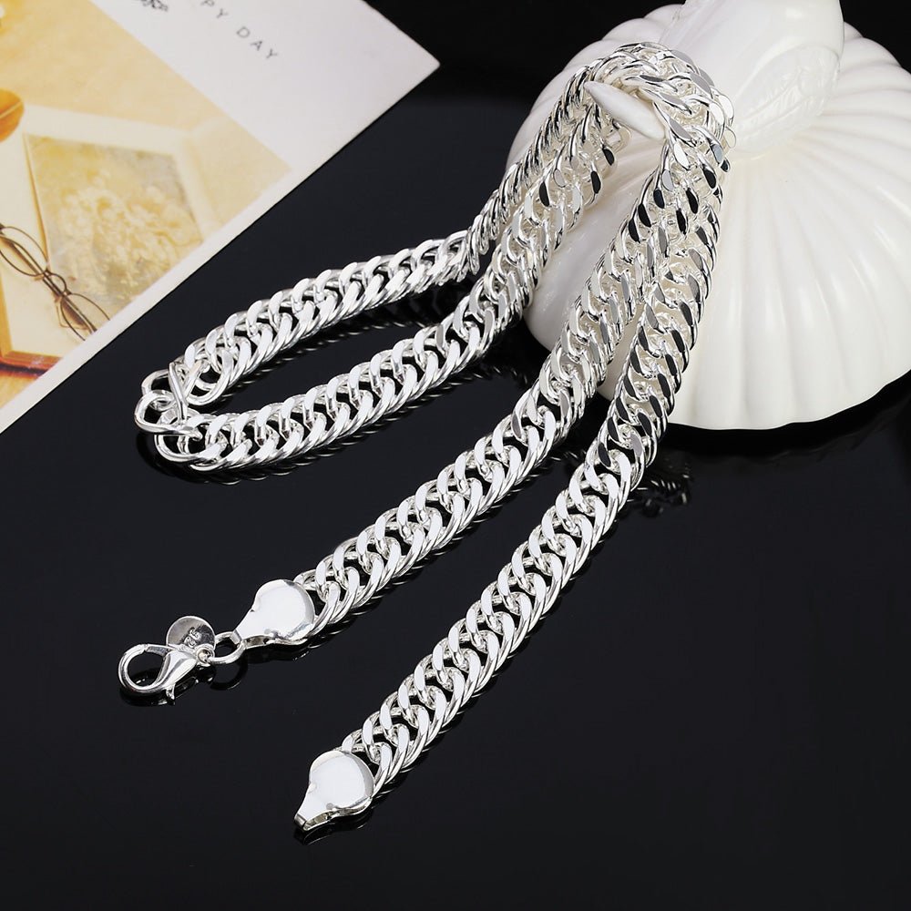 Cuban Chain Necklace 925 Sterling Silver 50cm - bellissi