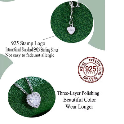 Cubic Zirconia Sparkling Heart Necklace - bellissi