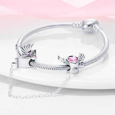 Cupid's Arrow & Pink Heart Safety Chain - bellissi