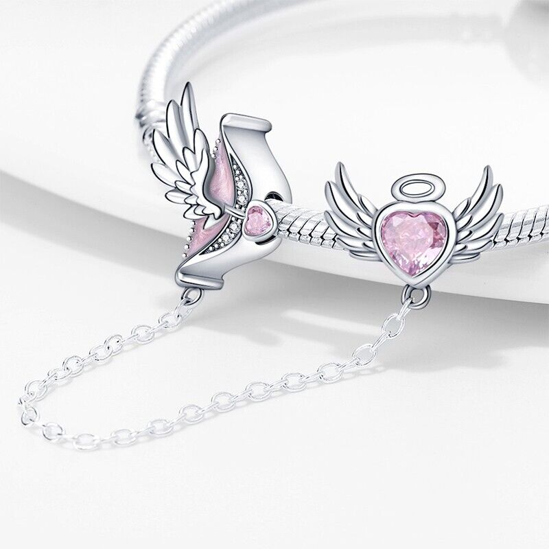 Cupid's Arrow & Pink Heart Safety Chain - bellissi