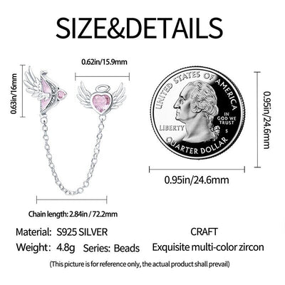 Cupid's Arrow & Pink Heart Safety Chain - bellissi