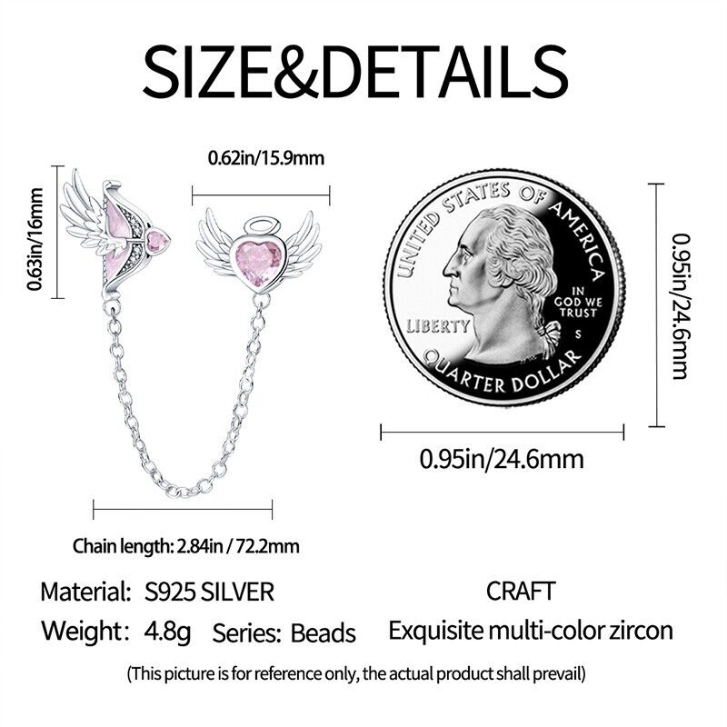 Cupid's Arrow & Pink Heart Safety Chain - bellissi