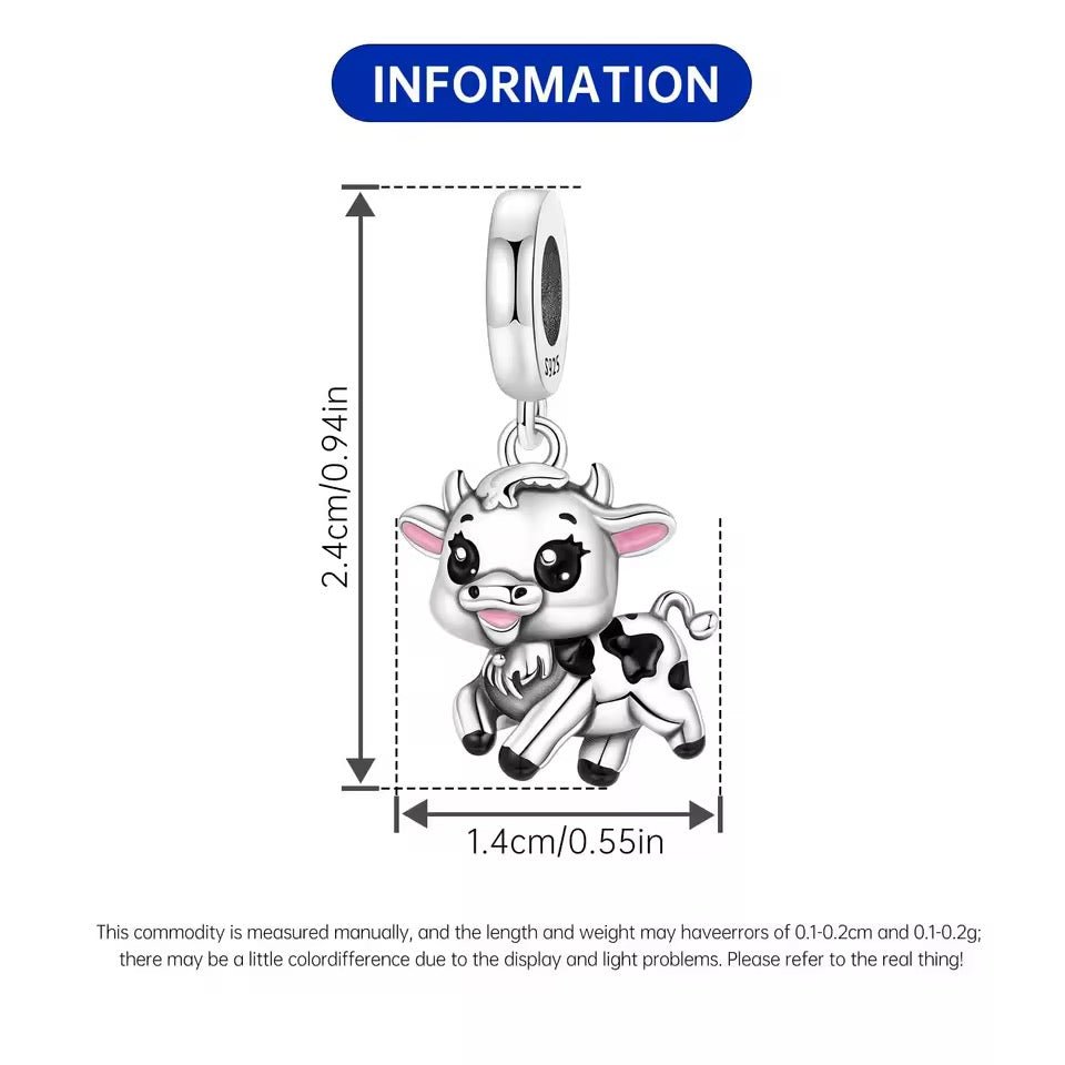 Cute Baby Cow Dangle Charm - bellissi