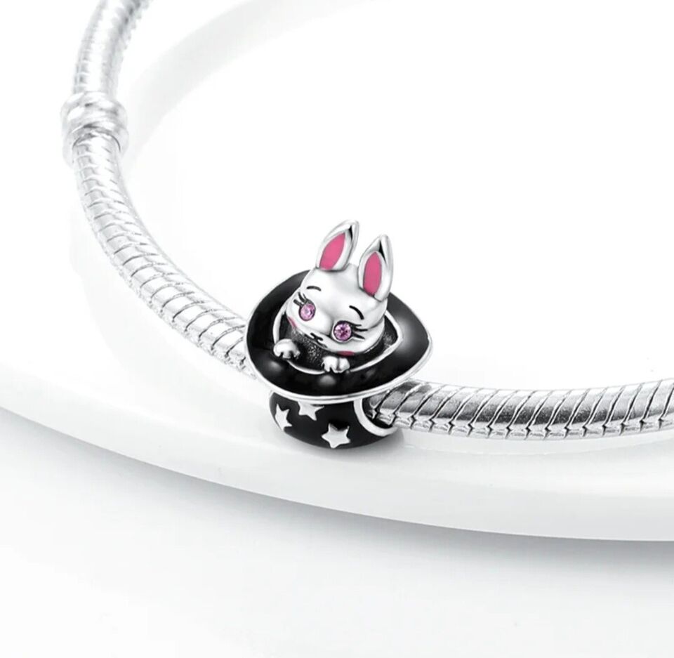 Cute Rabbit In Magical Hat Charm - bellissi