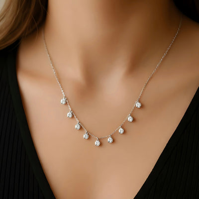 Dainty Crystal Teardrop Necklace - bellissi