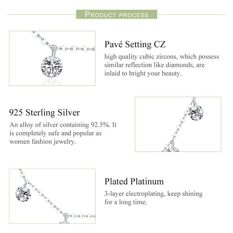 Dainty Crystal Teardrop Necklace - bellissi