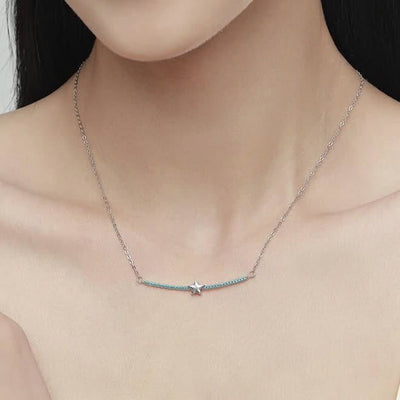 Dainty Turquoise Star Pendant Necklace - bellissi