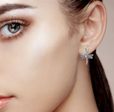 Dangle Earrings Multicoloured Dragonfly - bellissi