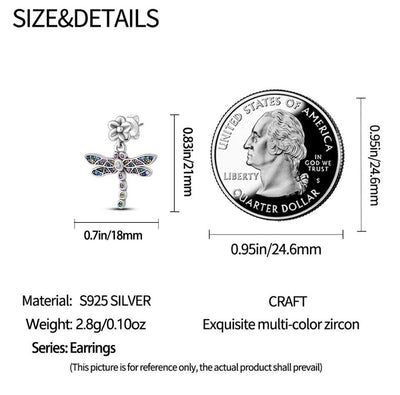 Dangle Earrings Multicoloured Dragonfly - bellissi