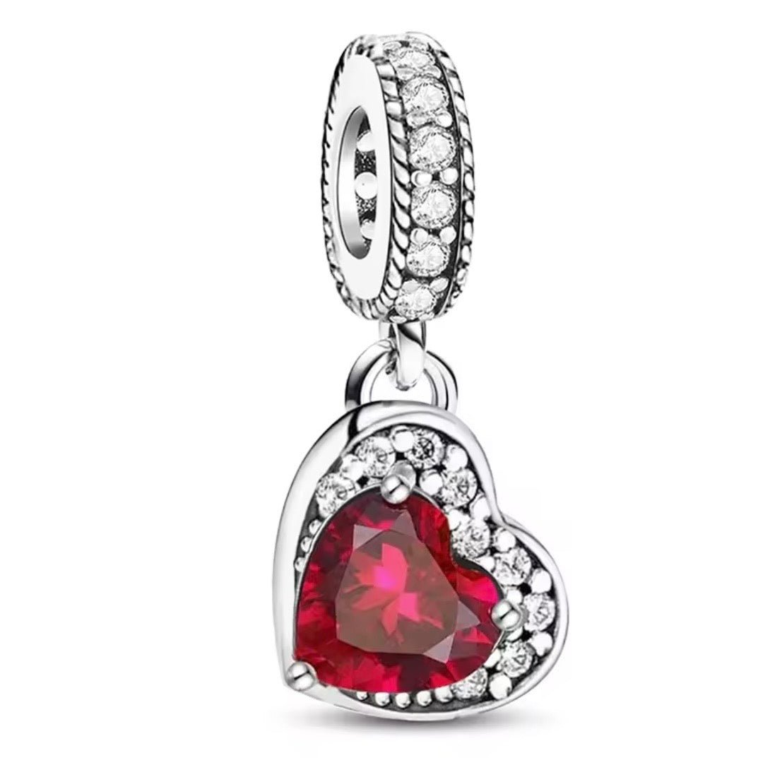 Dangle Red Heart Charm - bellissi