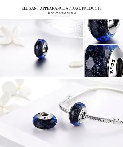 Dark Blue Murano Glass Charm - bellissi