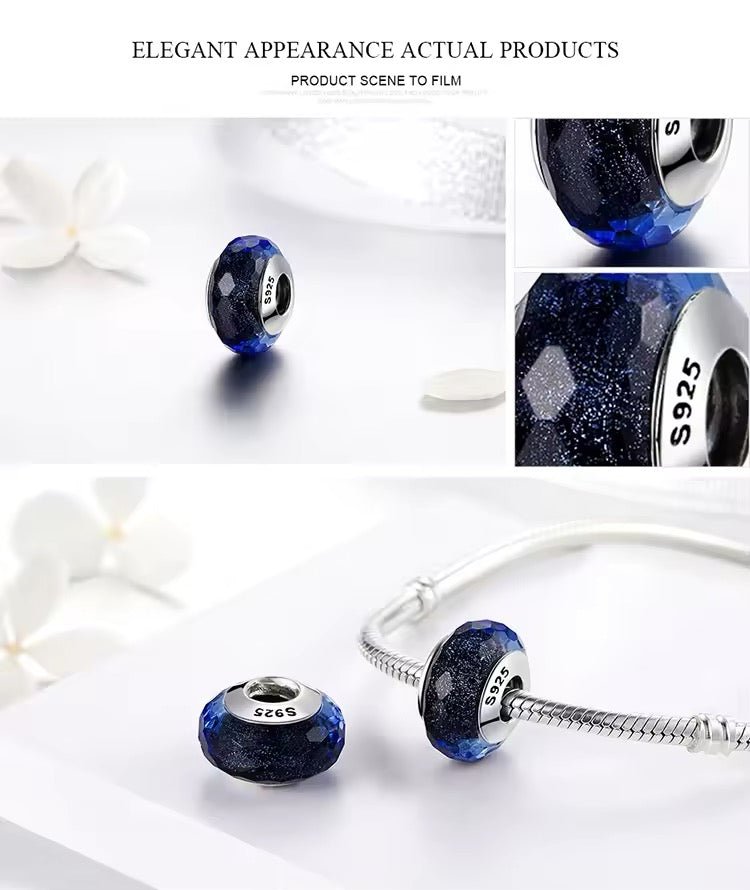Dark Blue Murano Glass Charm - bellissi