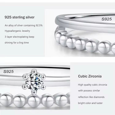 Dazzling Zirconia on Bilayer Ring - bellissi