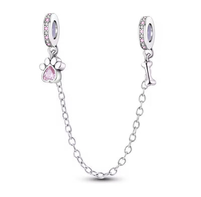 Dog Paw & Bone Safety Chain Charm - bellissi