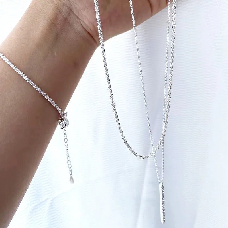 Double O - Chain Sparkling Zircon Pendant & Necklace - bellissi