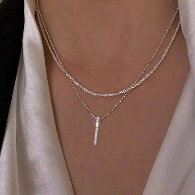 Double O - Chain Sparkling Zircon Pendant & Necklace - bellissi
