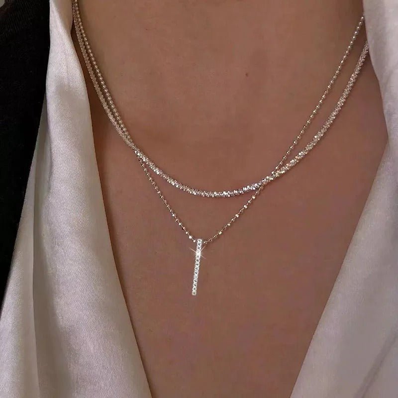 Double O - Chain Sparkling Zircon Pendant & Necklace - bellissi