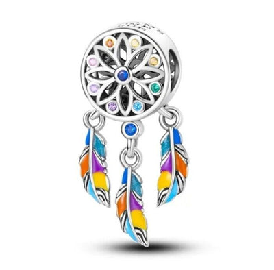Dreamcatcher With Zircon Silver Charm - bellissi
