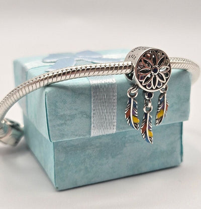 Dreamcatcher With Zircon Silver Charm - bellissi