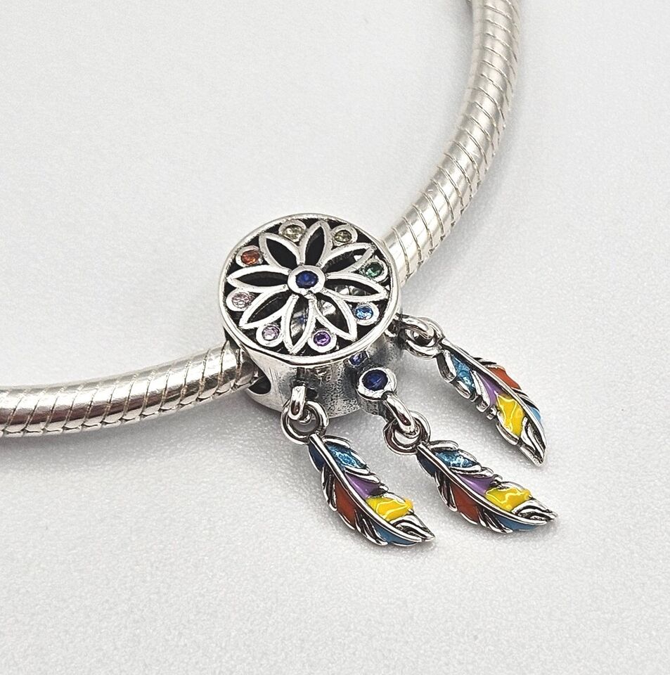 Dreamcatcher With Zircon Silver Charm - bellissi